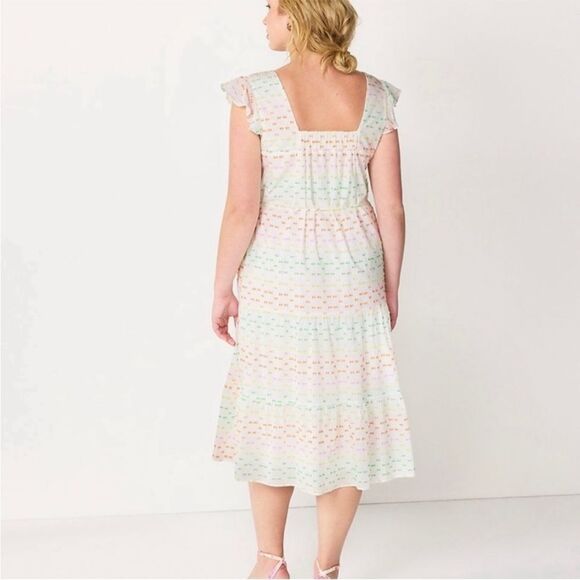 Draper James Women's Flutter Strap Smocked Midi Dress White Cotton Lined Sz S - Picture 4 of 14